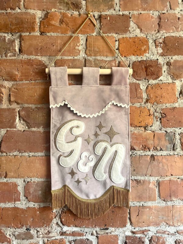 Double-Layered Initials Banner Blush Pink - Image 2